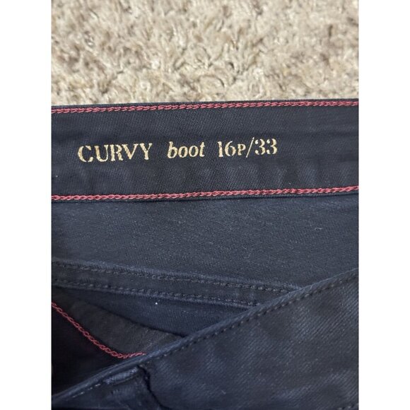 TALBOTS Curvy Boot Dark Wash Jeans Flare Casual Basic Western Sz 16P 36x28.5 - Picture 6 of 10